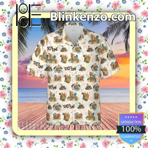 Patrick Squidward Spongebob Squarepants Tiki Time Fan Short Sleeve Shirt b