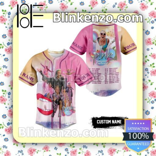 Pink Summer Carnival 2023 Personalized Name Fan Baseball Jersey Shirt