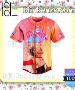 Pink Summer Carnival 2023 Tour Dates Personalized Fan Baseball Jersey Shirt a