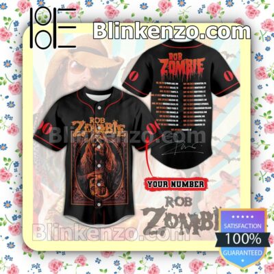 Rob Zombie Tour Dates Signature Personalized Fan Baseball Jersey Shirt