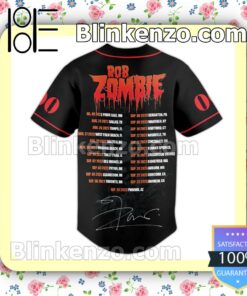 Rob Zombie Tour Dates Signature Personalized Fan Baseball Jersey Shirt a