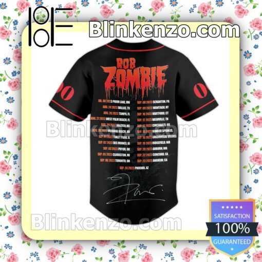 Rob Zombie Tour Dates Signature Personalized Fan Baseball Jersey Shirt a