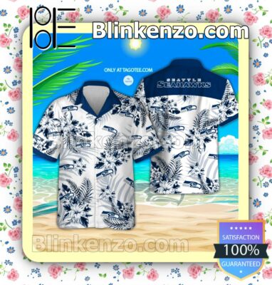 Seattle Seahawks Logo Aloha Tropical Shirt, Shorts