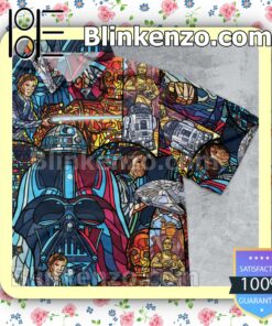 Star Wars R2-d2 Stained Glass Fan Short Sleeve Shirt a