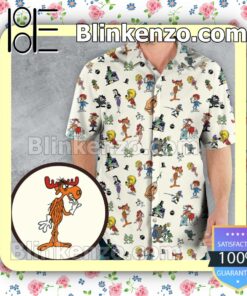 The Adventures Of Rocky And Bullwinkle Characters Fan Short Sleeve Shirt a