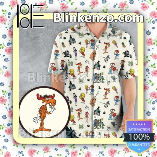 The Adventures Of Rocky And Bullwinkle Characters Fan Short Sleeve Shirt a