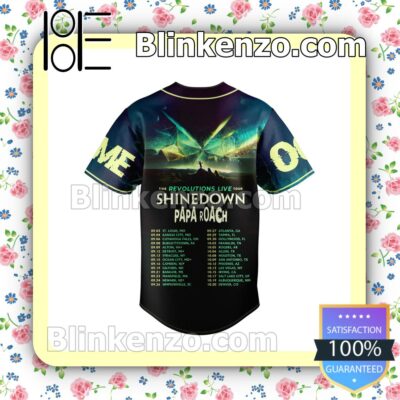 The Revolutions Live Tour Shinedown Personalized Fan Baseball Jersey Shirt b