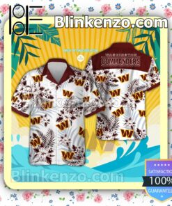Washington Commanders Logo Aloha Tropical Shirt, Shorts