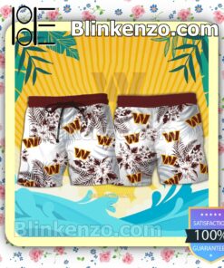 Washington Commanders Logo Aloha Tropical Shirt, Shorts a