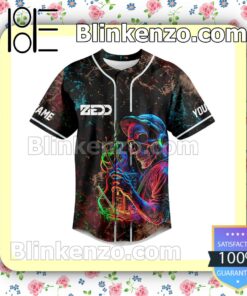 Zedd Skull Disco Night Live Dj Music Dance Never End Personalized Fan Baseball Jersey Shirt a