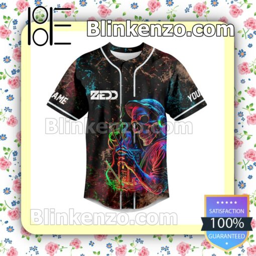 Zedd Skull Disco Night Live Dj Music Dance Never End Personalized Fan Baseball Jersey Shirt a