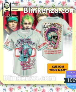 5 Seconds Of Summer Were Too Young Too Dumb Personalized Baseball Jersey