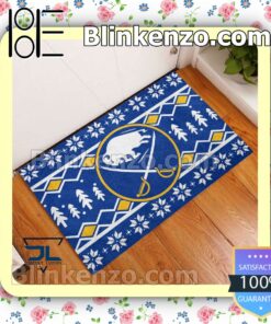 Buffalo Sabres Christmas Pattern Doormat