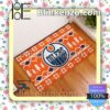 Edmonton Oilers Christmas Pattern Doormat