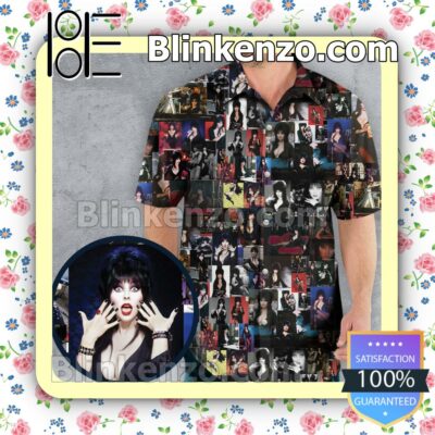 Elvira Mistress Of The Dark Collage Men's Aloha Shirt a