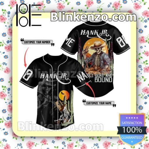 Hank Jr. Skelton Whiskey Bent And Hell Bound Personalized Baseball Jersey