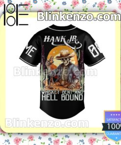 Hank Jr. Skelton Whiskey Bent And Hell Bound Personalized Baseball Jersey a