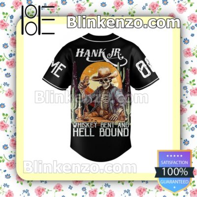Hank Jr. Skelton Whiskey Bent And Hell Bound Personalized Baseball Jersey a