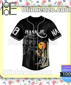 Hank Jr. Skelton Whiskey Bent And Hell Bound Personalized Baseball Jersey b