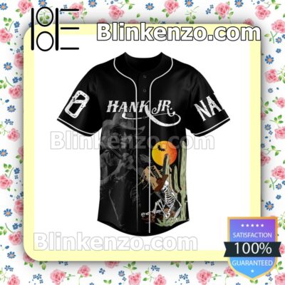 Hank Jr. Skelton Whiskey Bent And Hell Bound Personalized Baseball Jersey b