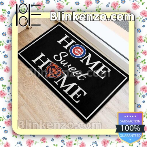 Home Sweet Home Chicago Cubs Chicago Bears Welcome Mats b