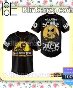 Jack Skellington All Word And No Scare Makes Jack A Dull Boy Personalized Baseball Jersey