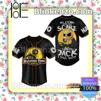 Jack Skellington All Word And No Scare Makes Jack A Dull Boy Personalized Baseball Jersey