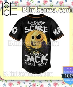 Jack Skellington All Word And No Scare Makes Jack A Dull Boy Personalized Baseball Jersey a