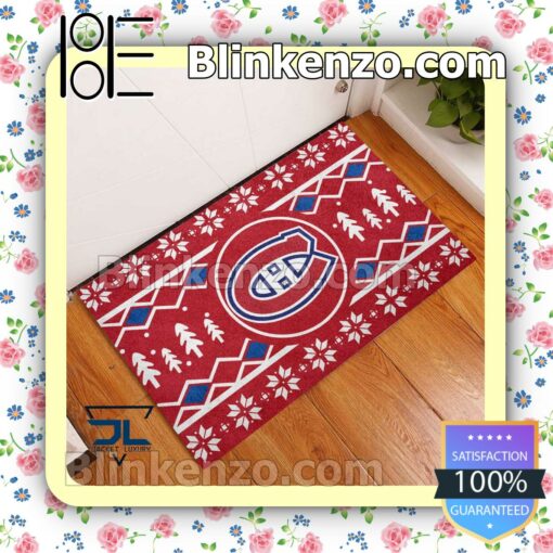 Montreal Canadiens Christmas Pattern Doormat