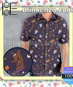 Scooby-doo Monsters Halloween Men's Aloha Shirt a