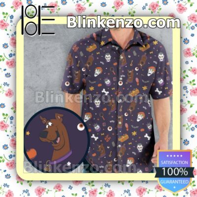 Scooby-doo Monsters Halloween Men's Aloha Shirt a