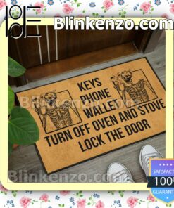 Free Ship Skeleton Keys Phone Wallet Turn Off Oven And Stove Lock The Door Doormat