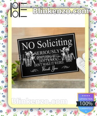 Skeleton No Soliciting Seriously Doormat