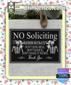 Real Skeleton No Soliciting Seriously Doormat