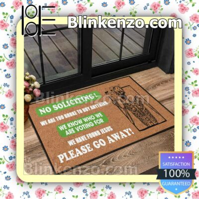 Print On Demand Skeleton No Soliciting We Are Too Broke To Buy Anything Doormat