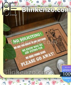 Official Skeleton No Soliciting We Are Too Broke To Buy Anything Doormat