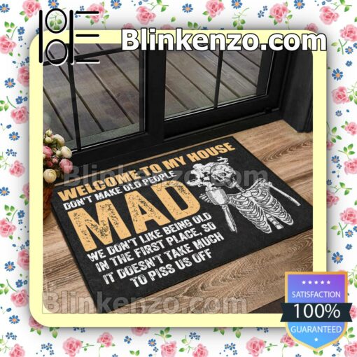Clothing Skeleton Welcome To My House Don't Make Old People Mad Doormat