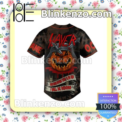 Slayer Death Means Nothing There Is No End I Will Be Reborn Personalized Baseball Jersey b