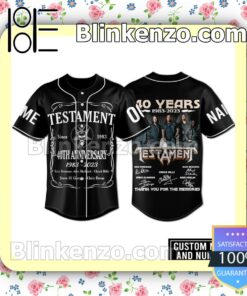 Testament 40th Anniversary 1983-2023 Personalized Jerseys Shirt