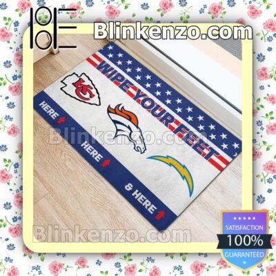 Wipe Your Feet Here Kansas City Chiefs Denver Broncos Los Angeles Chargers Welcome Mats b