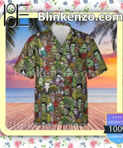 Hot Deal All The Monsters Aloha Short Sleeve Shirt