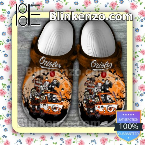 Baltimore Orioles Horror Characters Halloween Crocs Clogs a