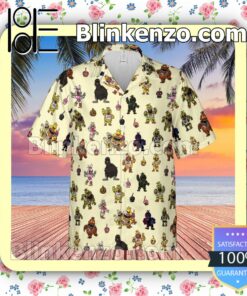 Chica Chicken Five Nights At Freddy's Pattern Men Aloha Shirts b