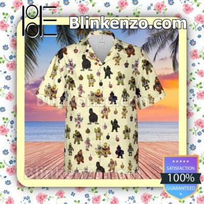 Chica Chicken Five Nights At Freddy's Pattern Men Aloha Shirts b