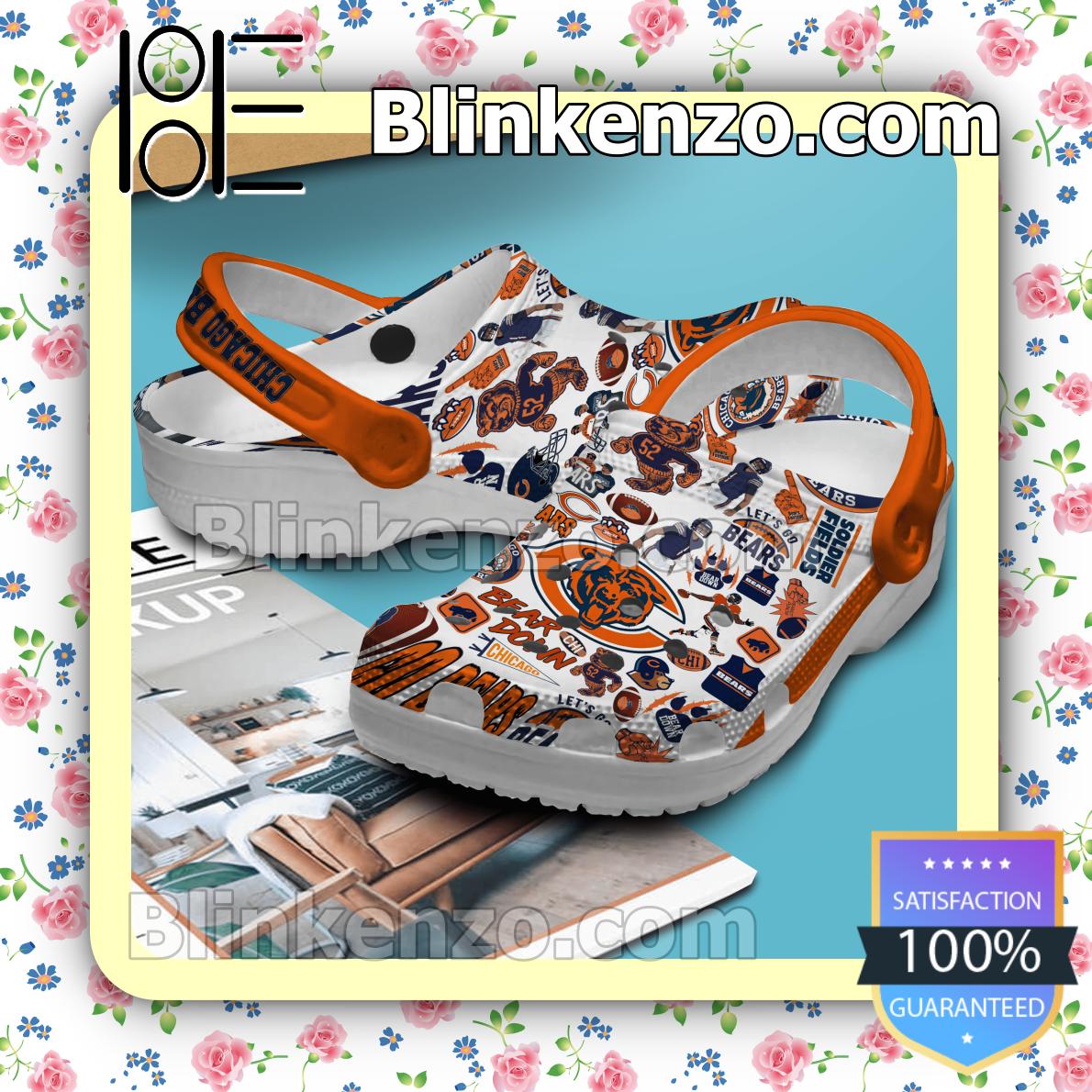 Chicago Bears Football Pattern Crocs Clogs - Blinkenzo