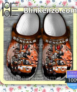 Cincinnati Bengals Horror Characters Halloween Crocs Clogs a