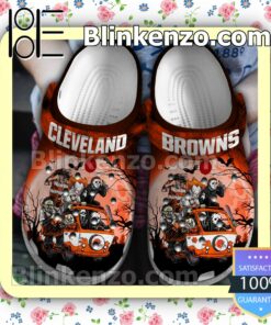 Cleveland Browns Horror Characters Halloween Crocs Clogs