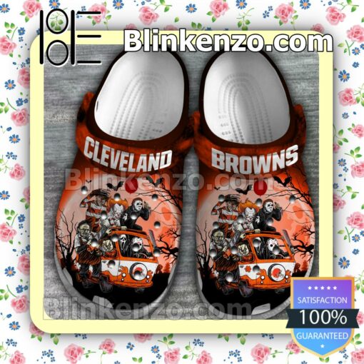 Cleveland Browns Horror Characters Halloween Crocs Clogs a