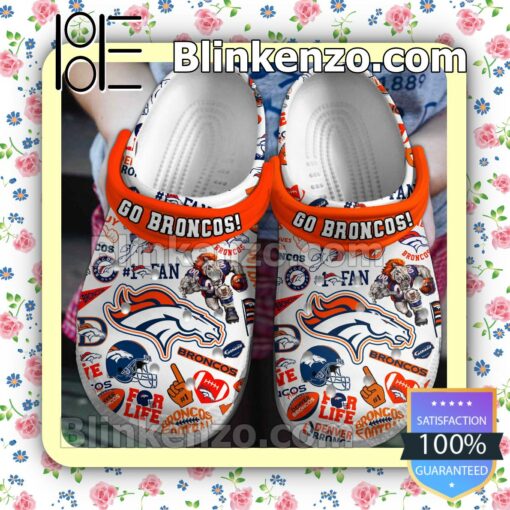 Denver Broncos Go Broncos Crocs Clogs