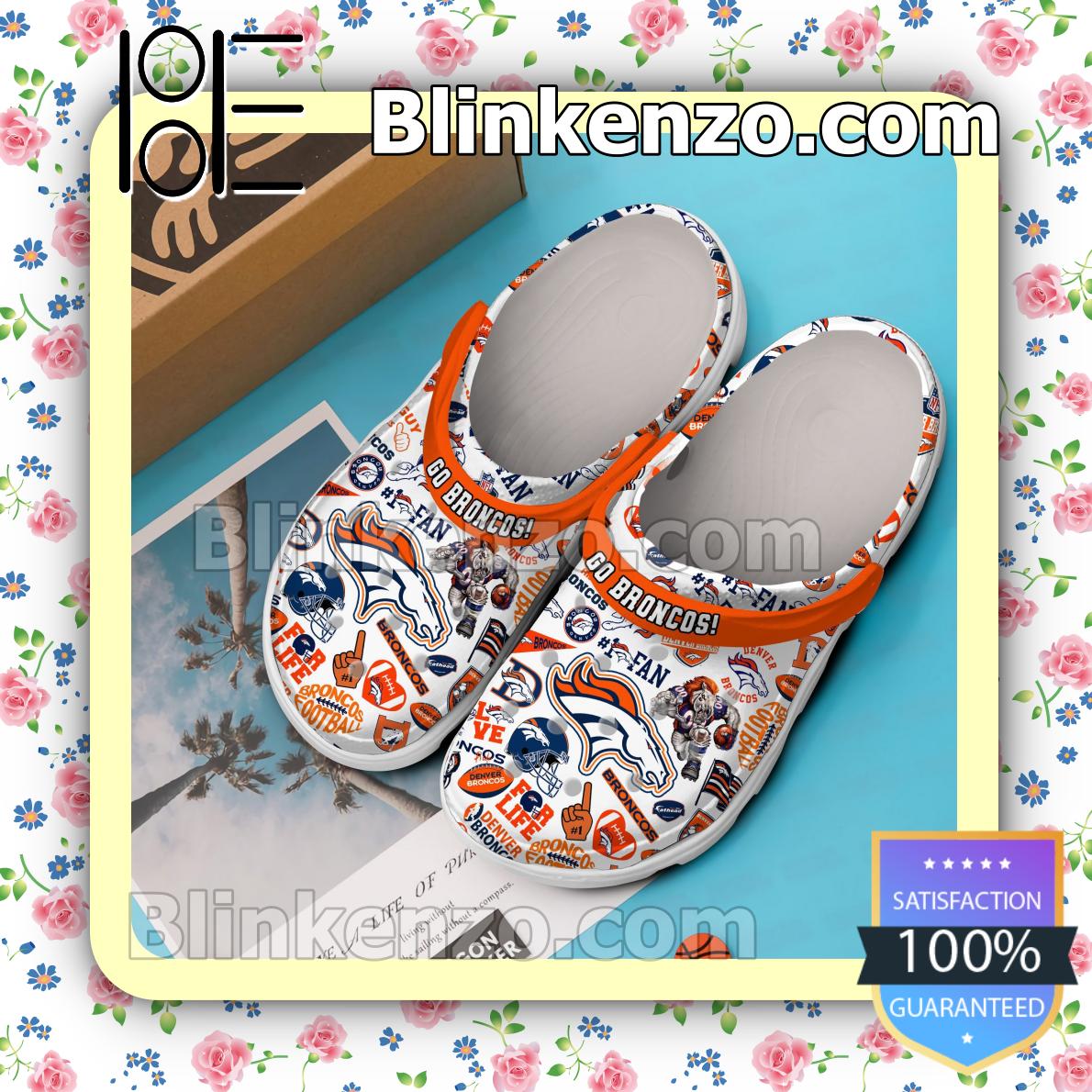 Denver Broncos Let's Go Broncos For Life Clogs Crocs - Growkoc